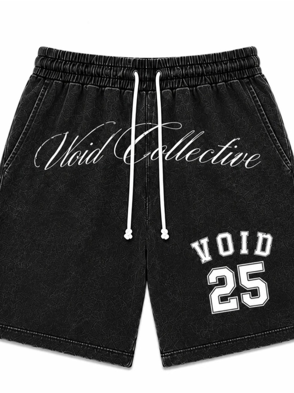 Voidborn Men's Black Graphic Athletic Shorts
